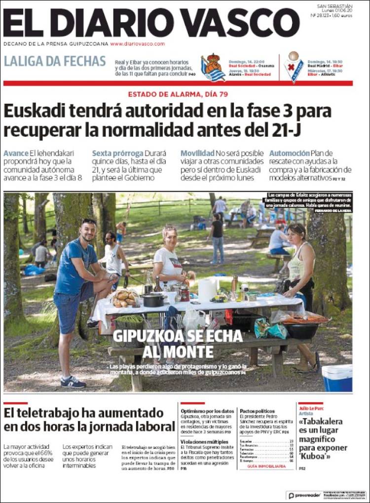 Portada de Diario Vasco (Espa&ntilde;a)