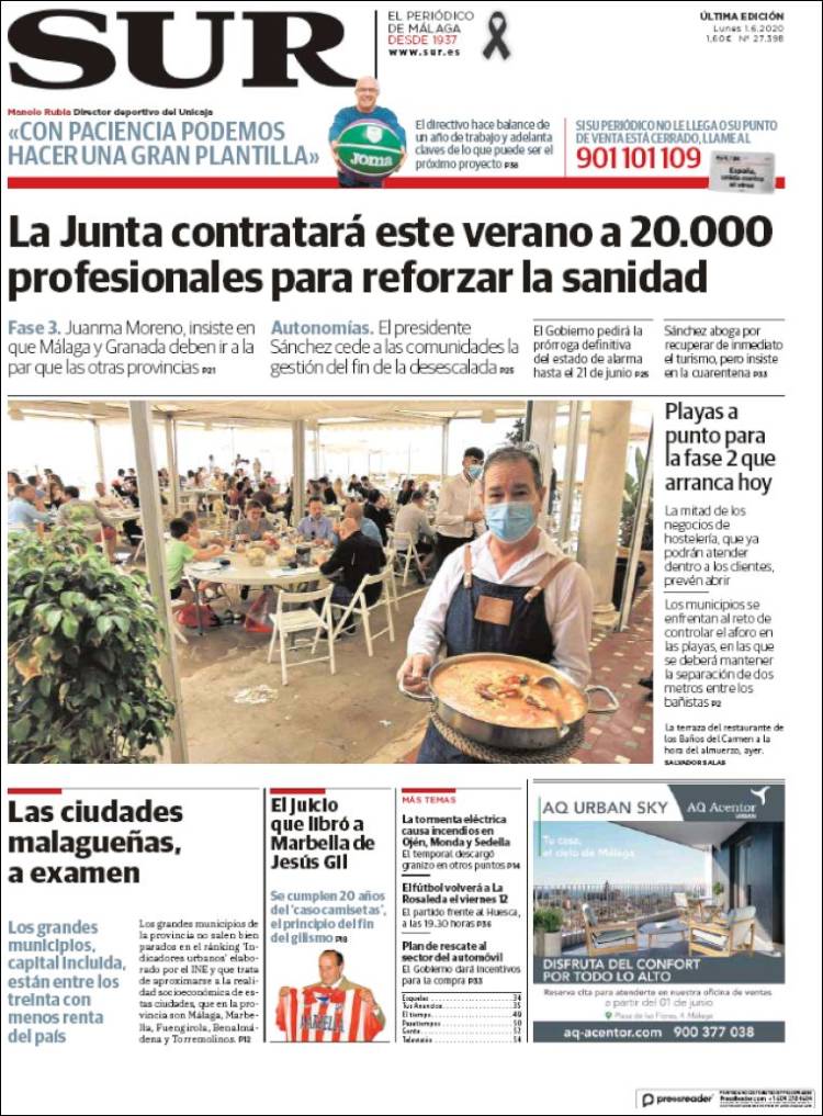 Portada de Diario el Sur (Espa&ntilde;a)