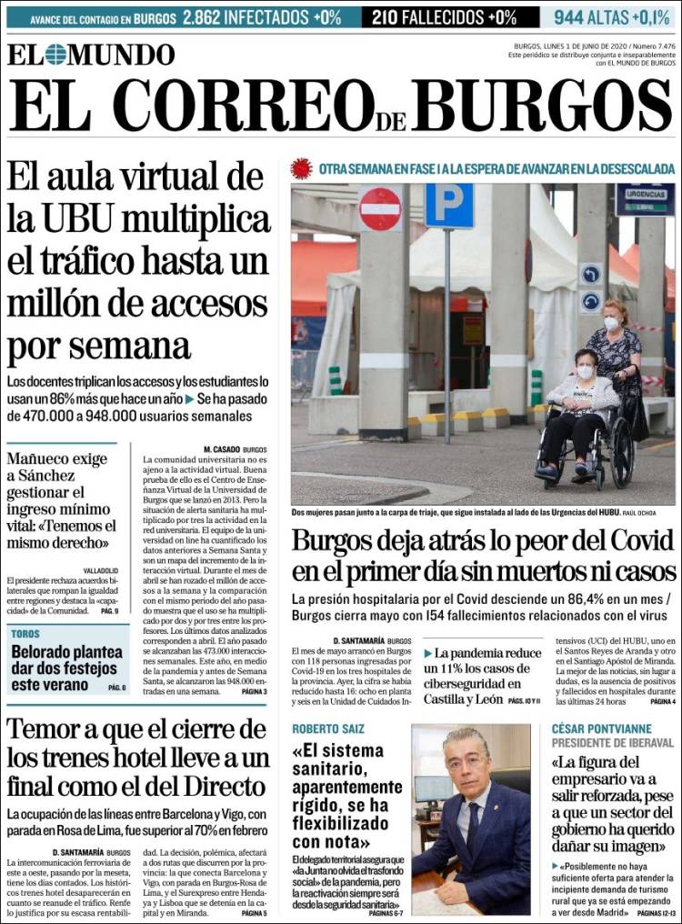 Portada de El Correo de Burgos (Espa&ntilde;a)