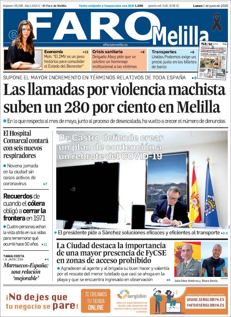 Portada de El Faro de Melilla (Espa&ntilde;a)