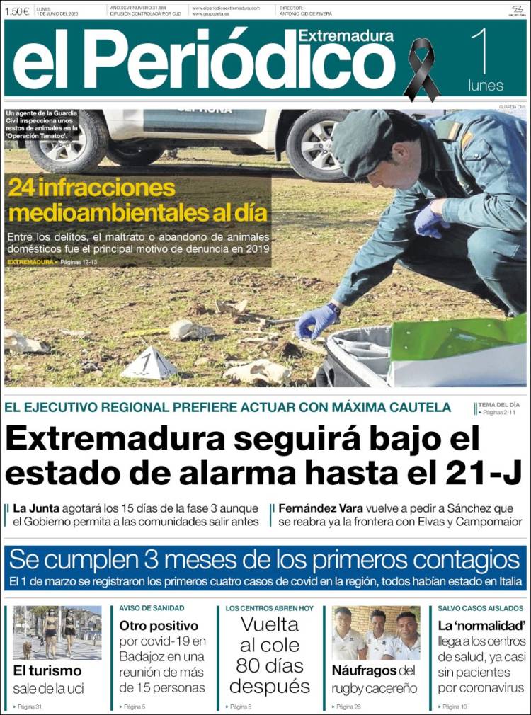 Portada de El Periódico de Extremadura (Spain)
