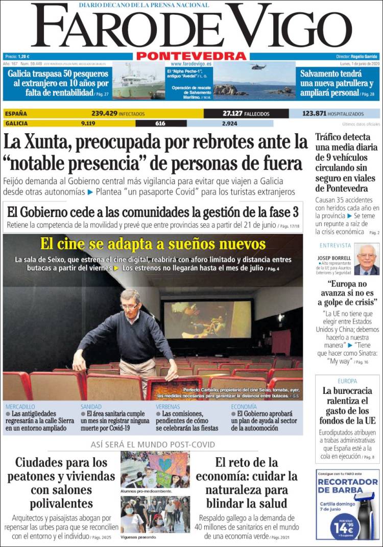 Portada de El Faro de Vigo - Pontevedra (Espa&ntilde;a)