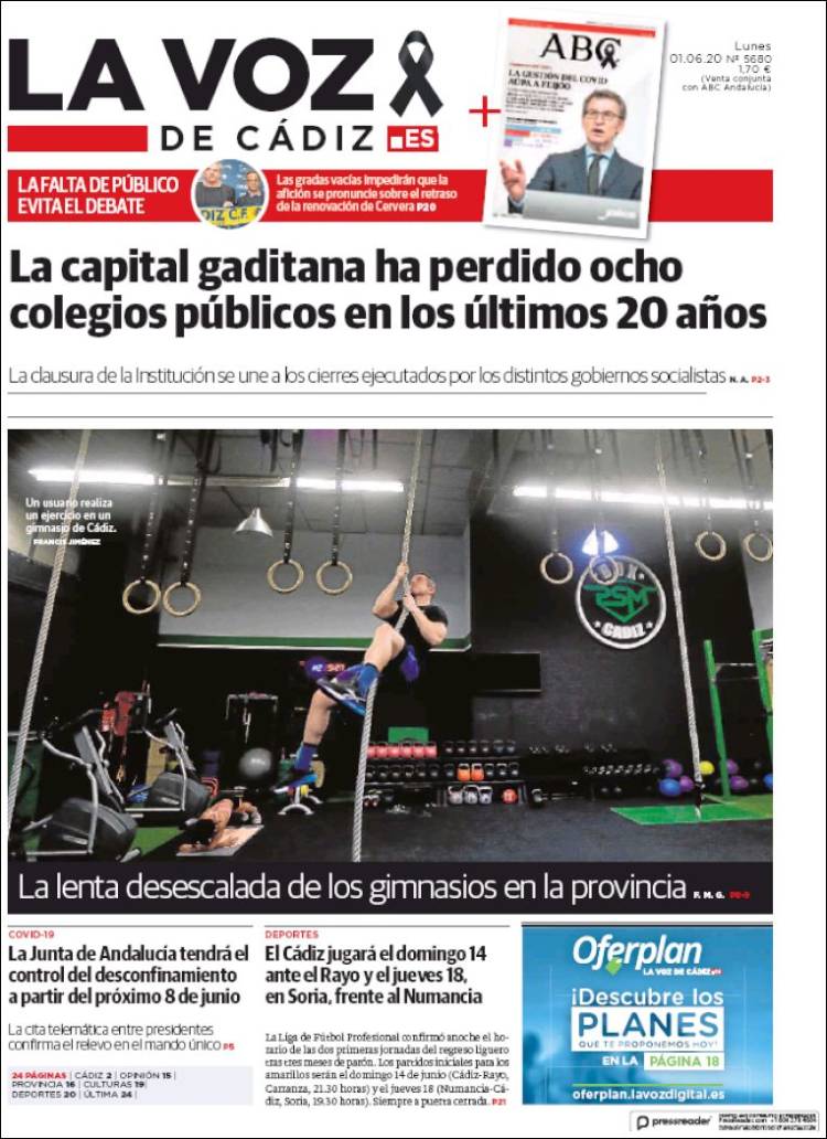 Portada de La Voz de Cádiz (Espa&ntilde;a)