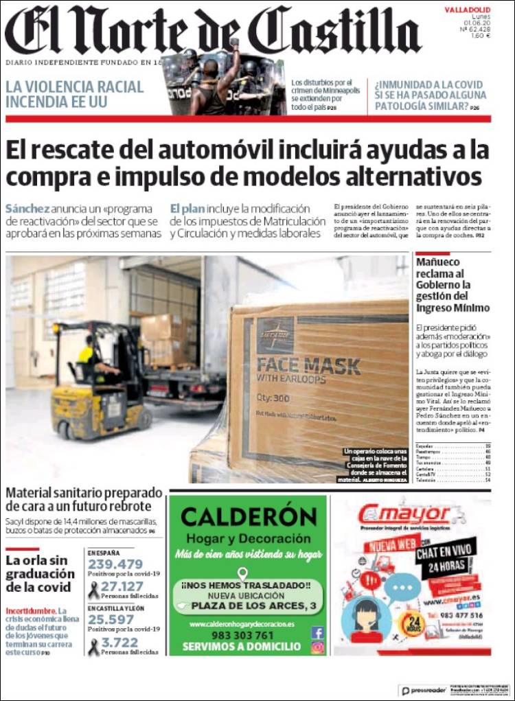 Portada de Norte de Castilla - Valladolid (Espa&ntilde;a)