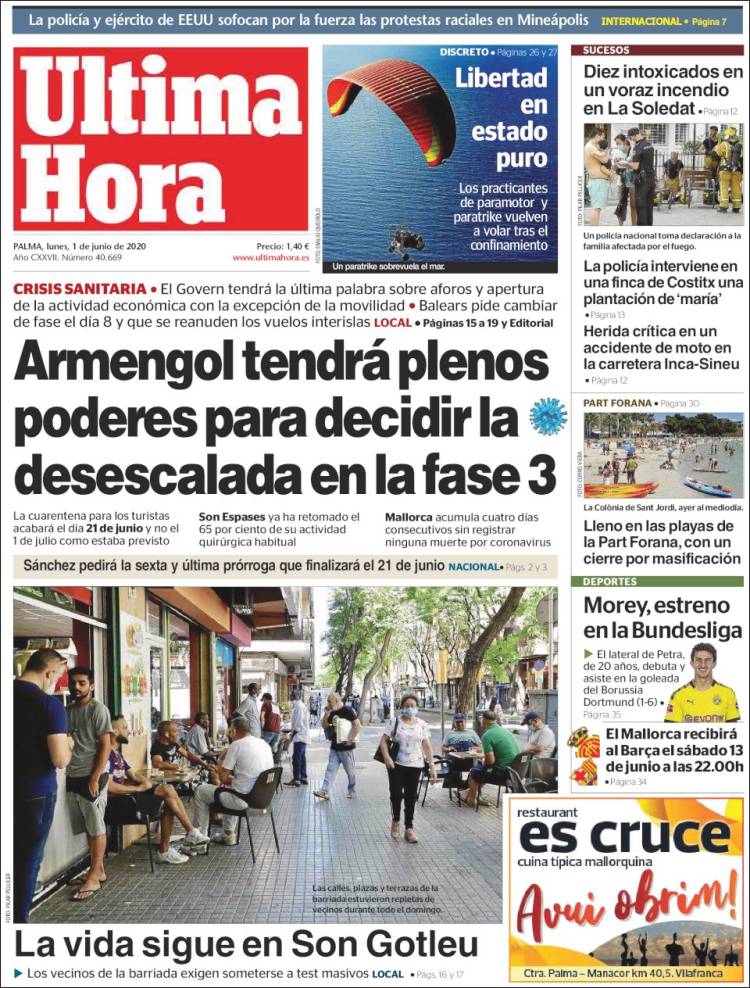 Portada de Última Hora (Espa&ntilde;a)