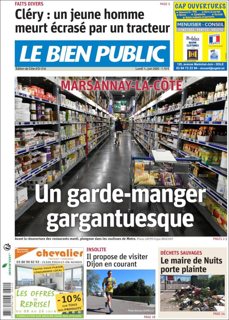 Portada de Le Bien Public (Francia)