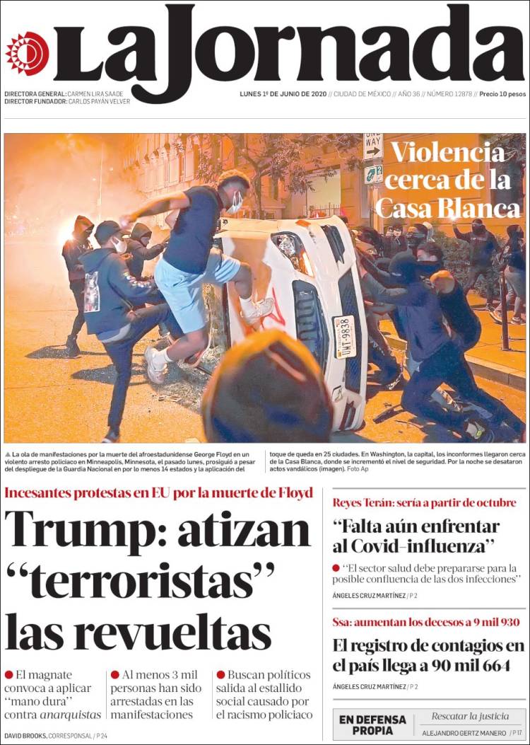 Portada de La Jornada (México)