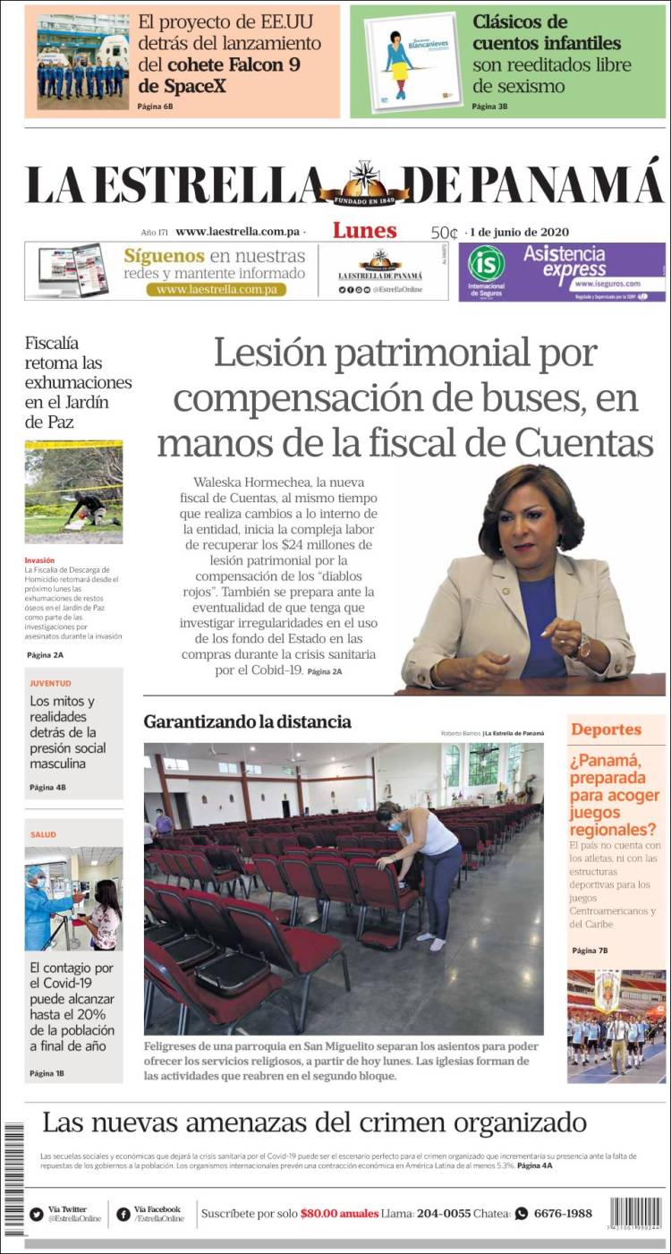 Portada de La Estrella de Panamá (Panam&aacute;)