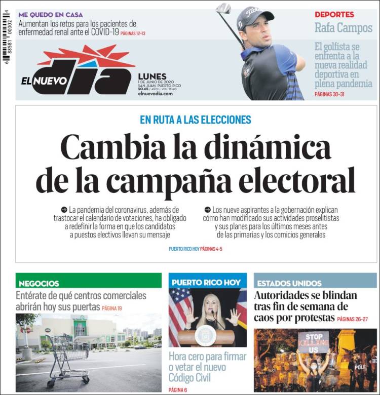 Portada de El Nuevo Día (Puerto Rico)