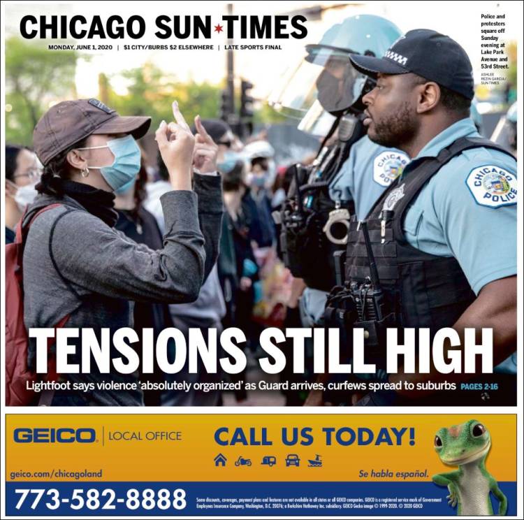 Portada de Chicago Sun-Times (USA)