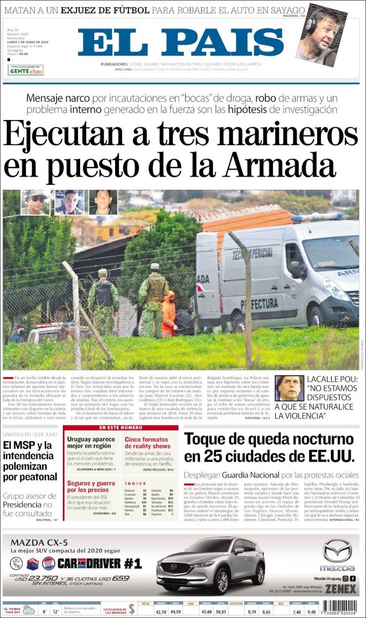Portada de El País (Uruguay)
