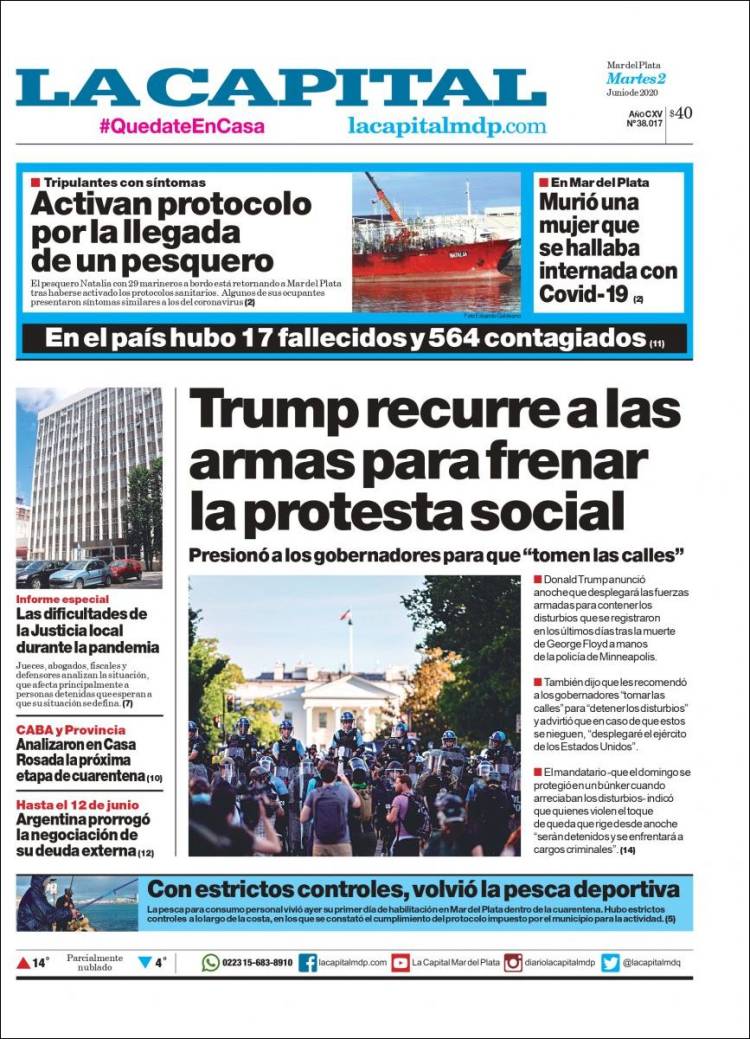 Portada de Diario La Capital - Mar del Plata (Argentina)