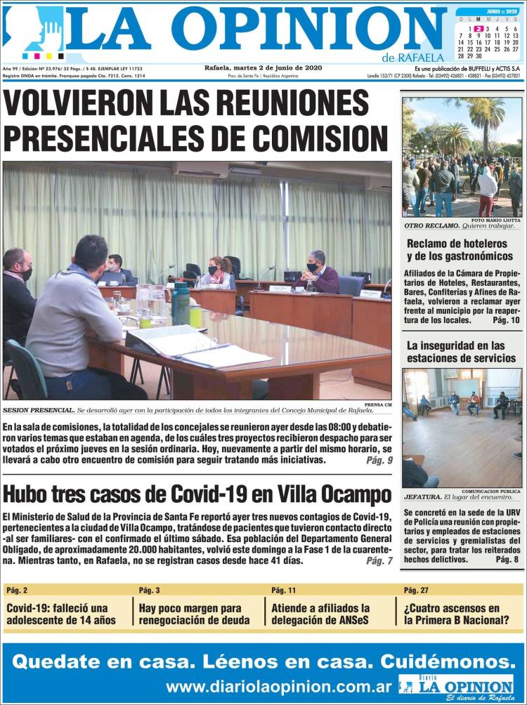 Portada de La Opinión (Argentina)