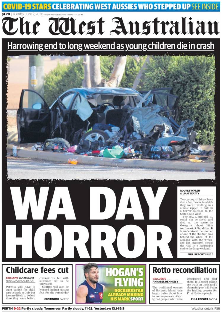 Portada de The West Australian (Australia)