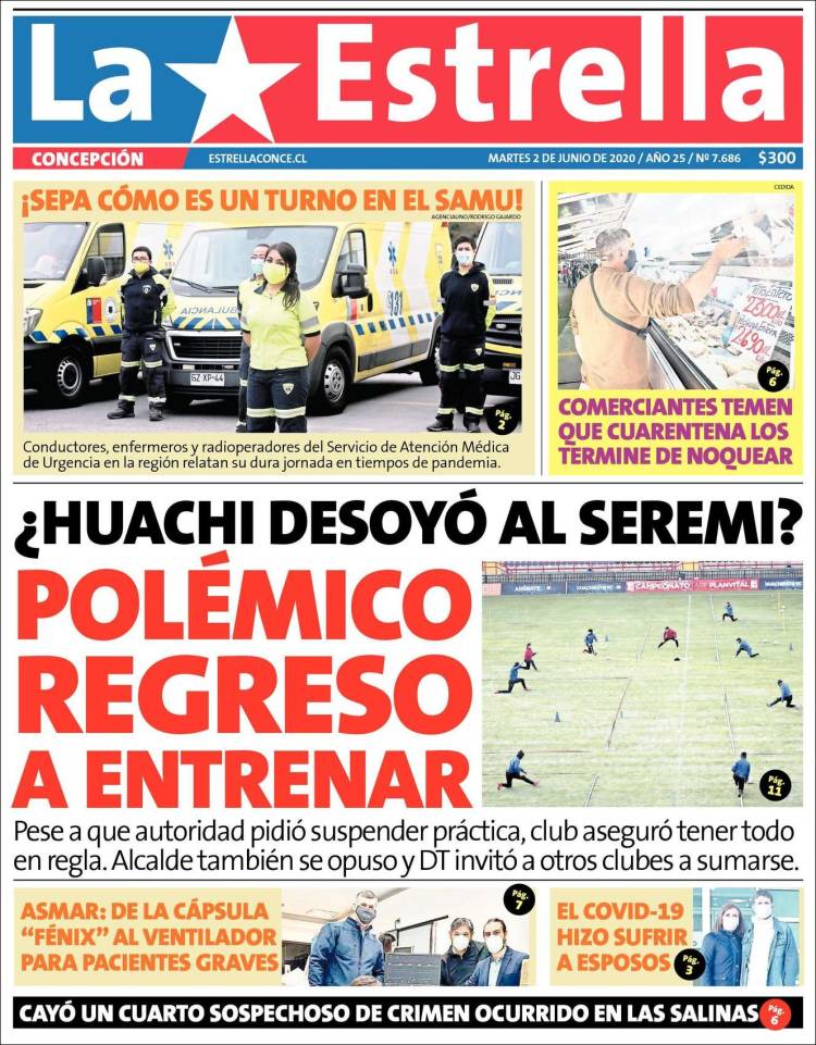 Portada de La Estrella de Concepción (Chile)