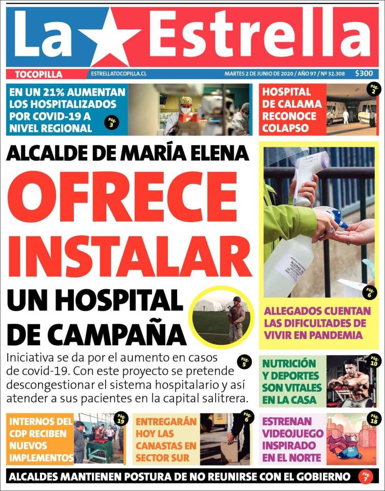 Portada de La Estrella de Tocopilla (Chile)