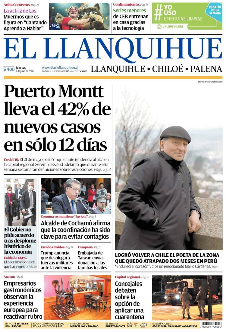 Portada de El Llanquihue (Chile)