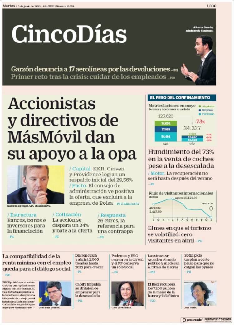 Portada de Cinco Días (Espa&ntilde;a)