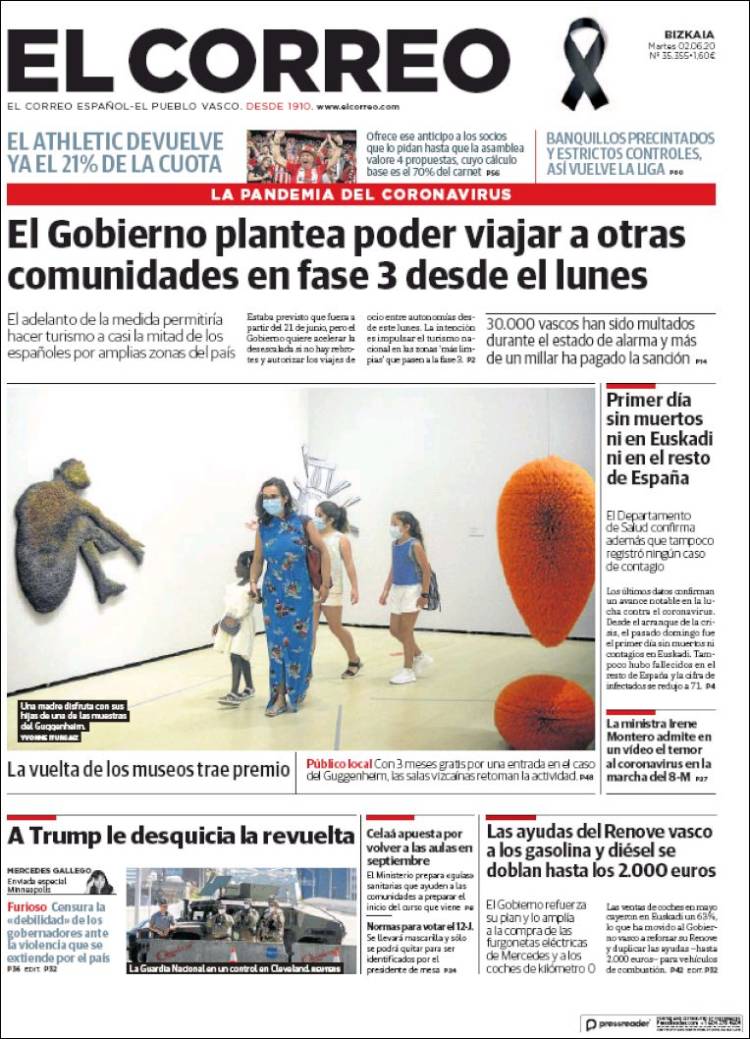 Portada de El Correo (España)