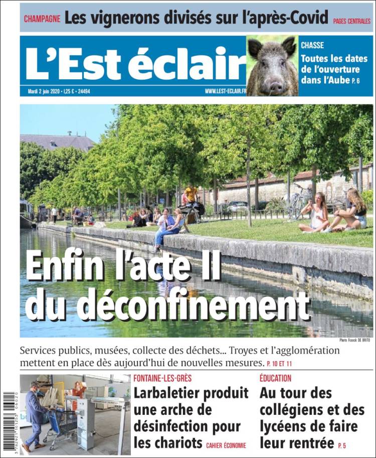 Portada de L'Est Eclair (Francia)