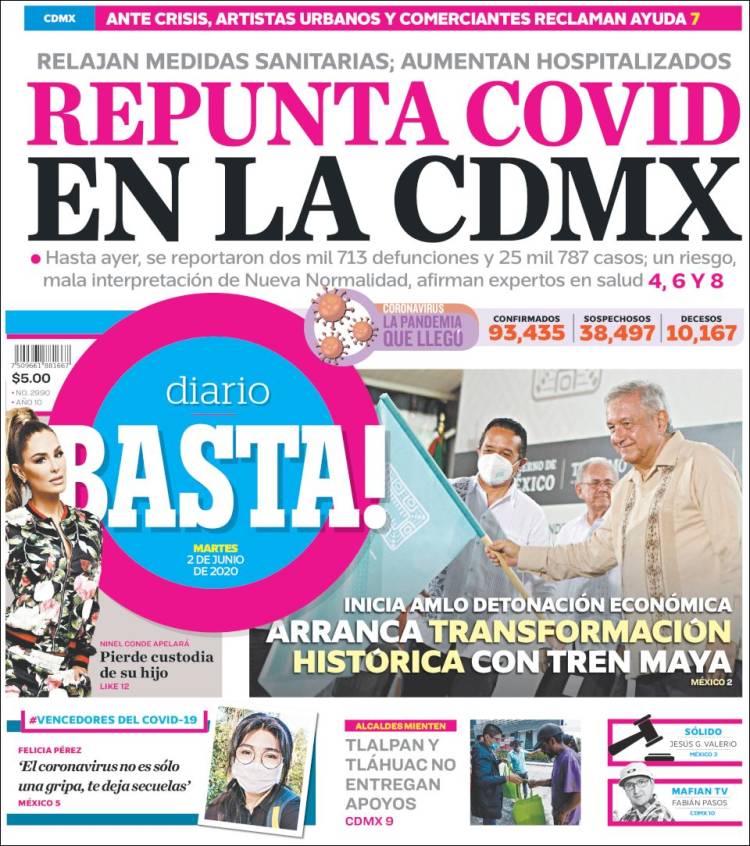 Portada de Diario Basta (México)