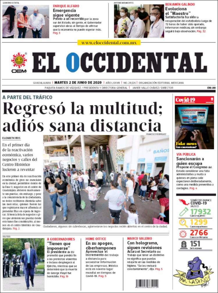 Portada de El Occidental (México)