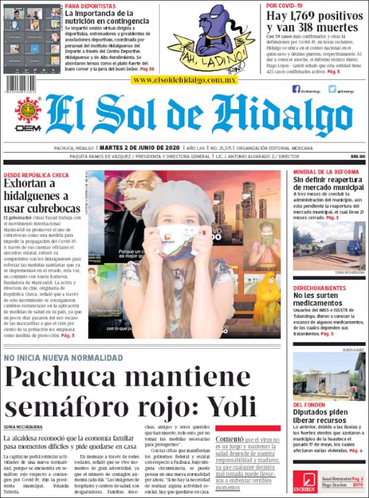 Portada de El Sol de Hidalgo (México)