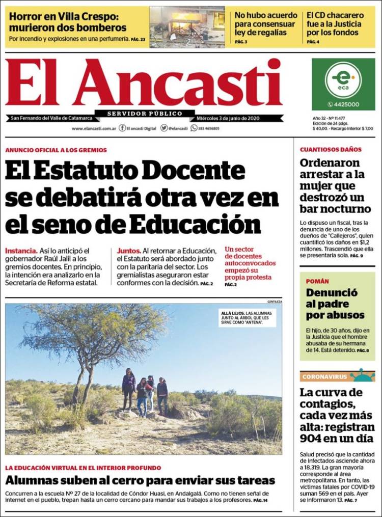 Portada de El Ancasti (Argentina)