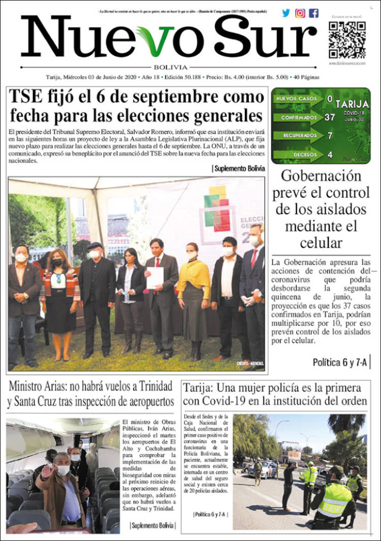 Portada de Nuevo Sur (Bolivia)