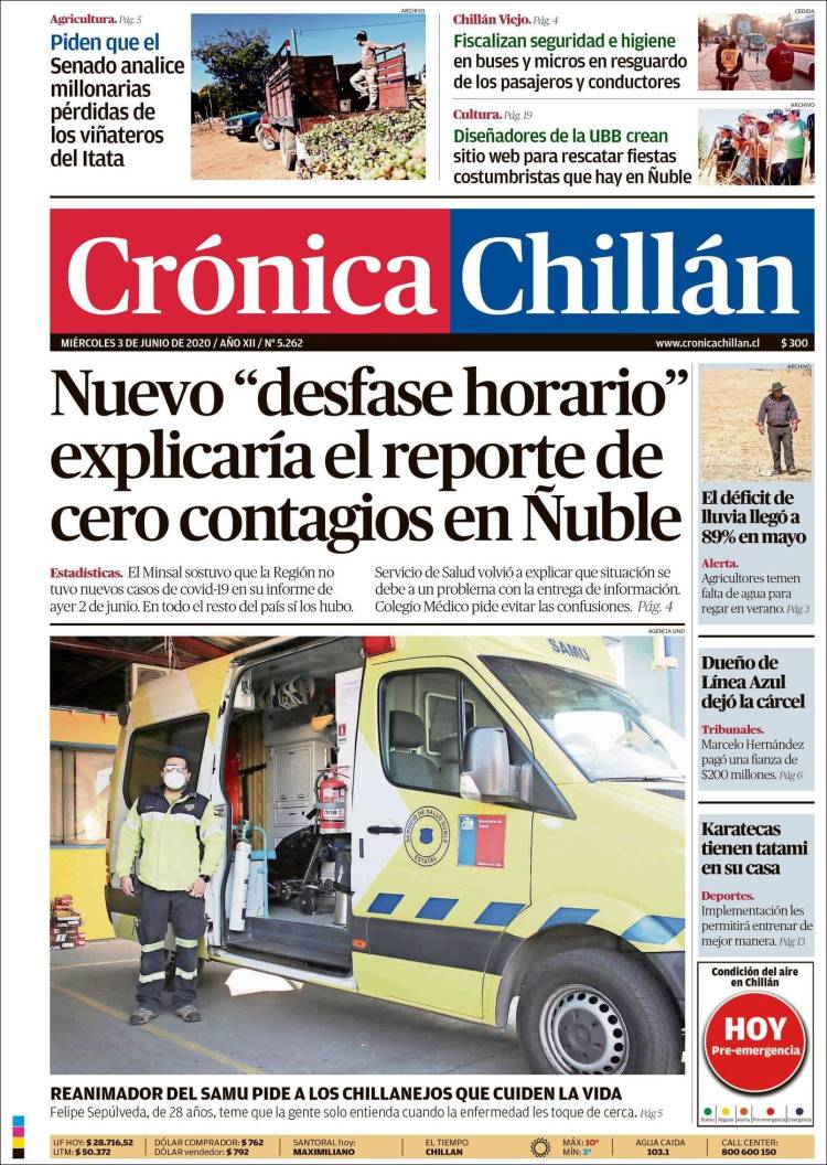 Portada de Crónica Chillán (Chile)