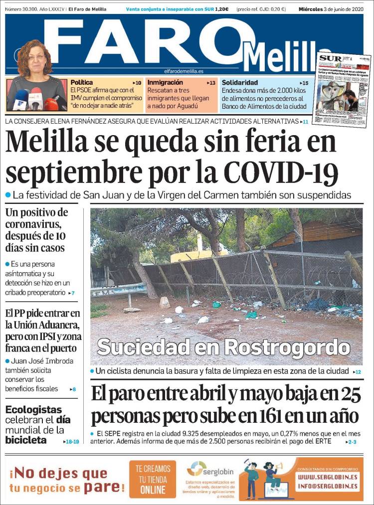 Portada de El Faro de Melilla (Espa&ntilde;a)