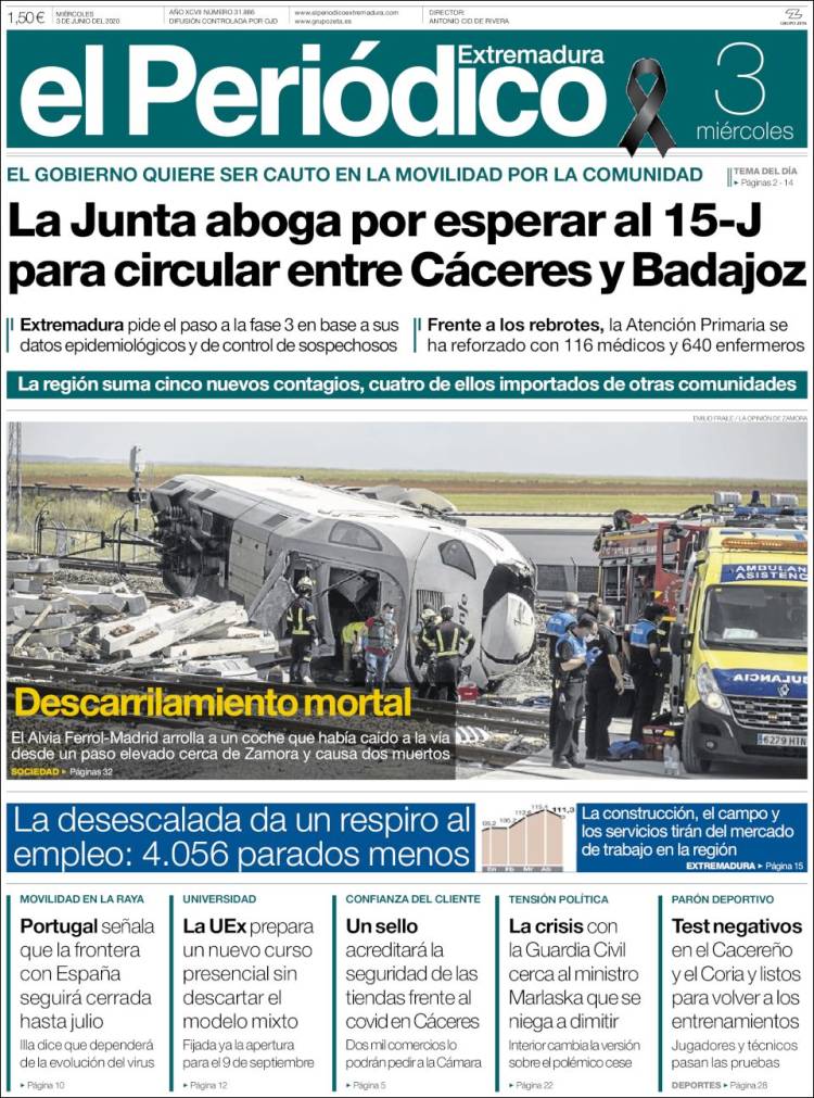 Portada de El Periódico de Extremadura (Espa&ntilde;a)