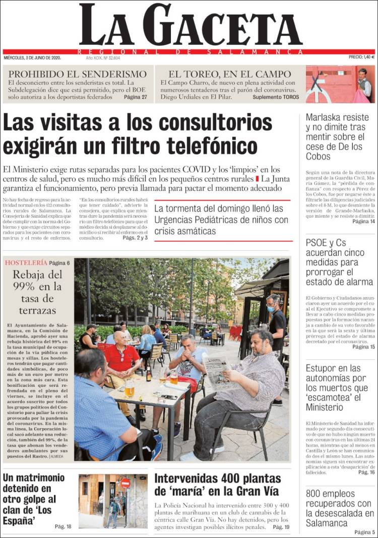 Portada de La Gaceta de Salamanca (Espa&ntilde;a)