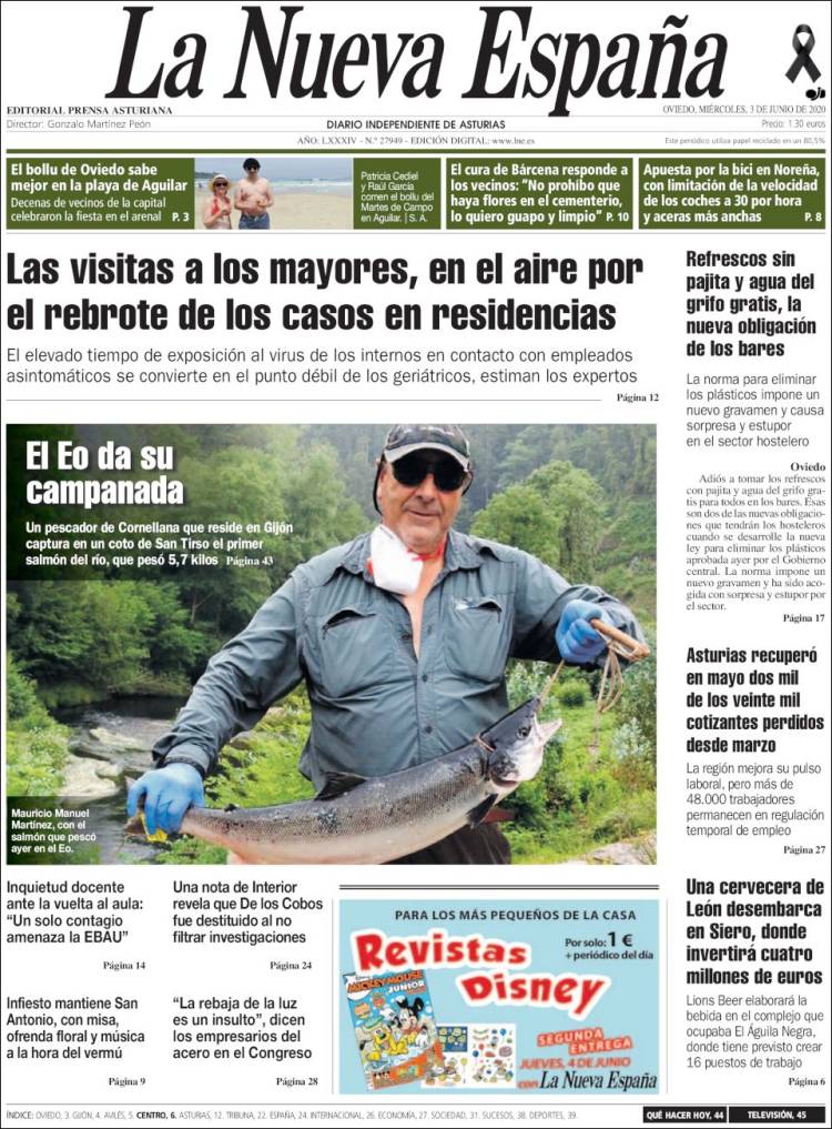 Portada de La Nueva España (Espa&ntilde;a)