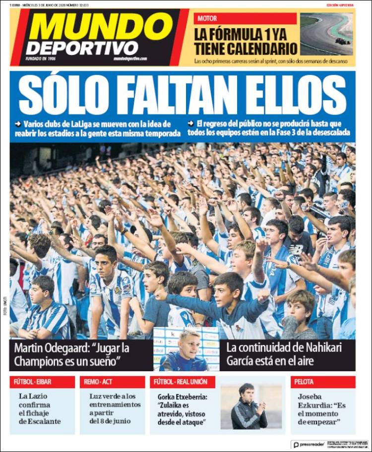 Portada de Mundo Deportivo Gipuzkoa (Espa&ntilde;a)