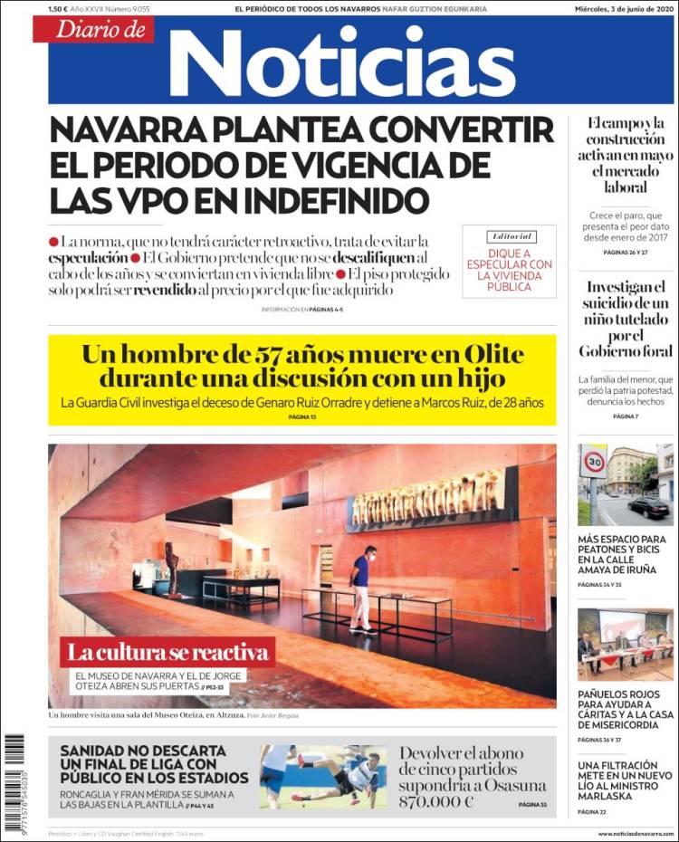 Portada de Noticias de Navarra (Espa&ntilde;a)
