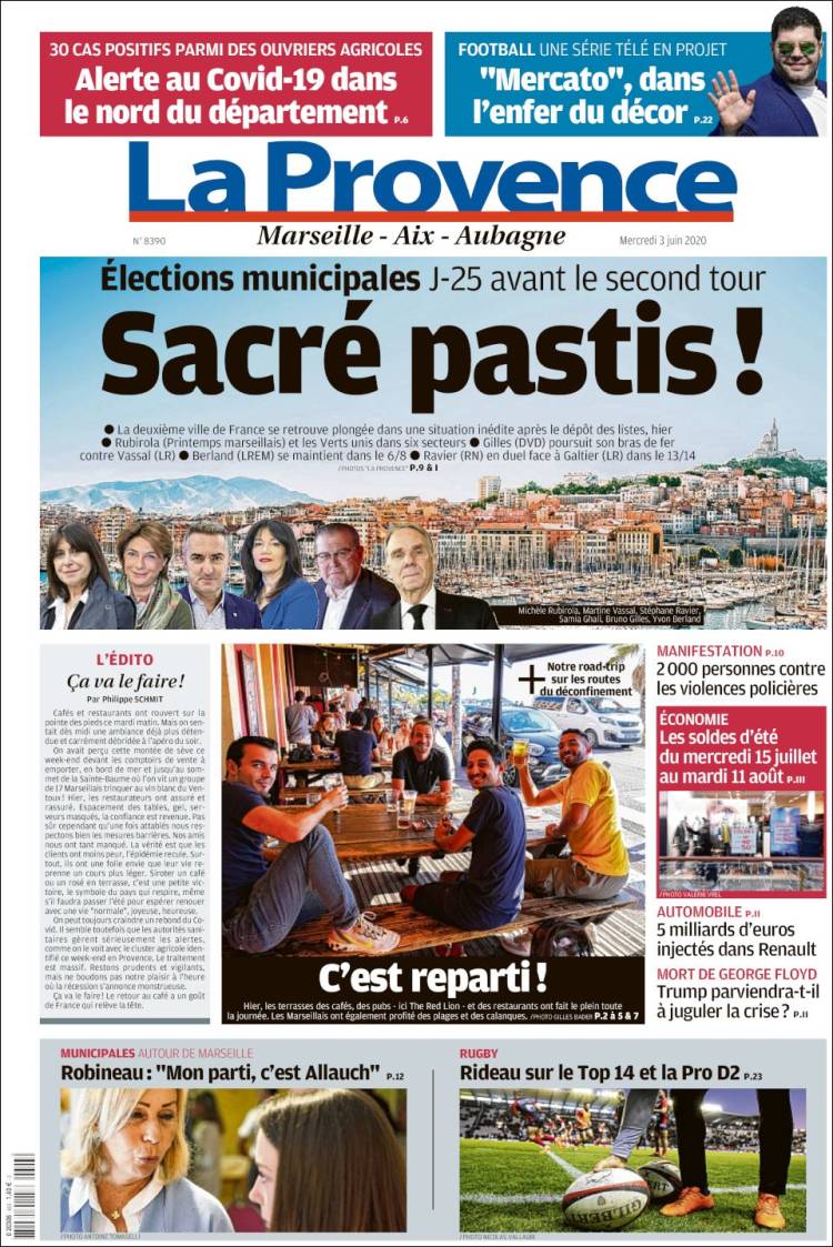 Portada de La Provence (Francia)