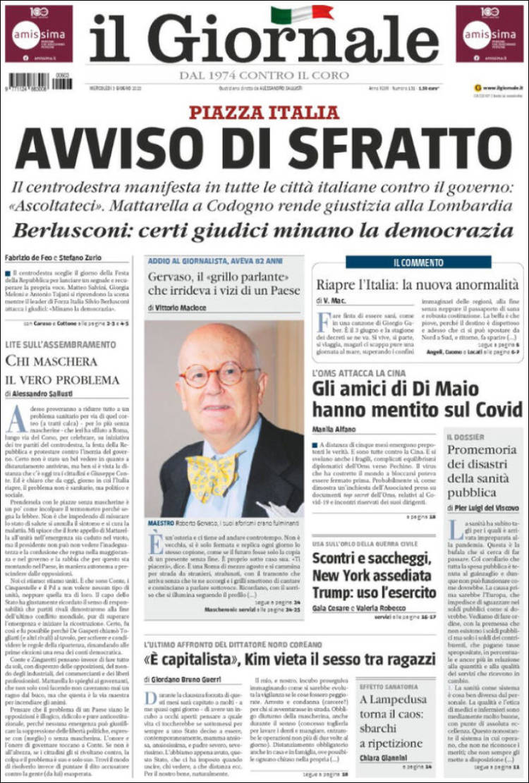 Portada de il Giornale (Italia)