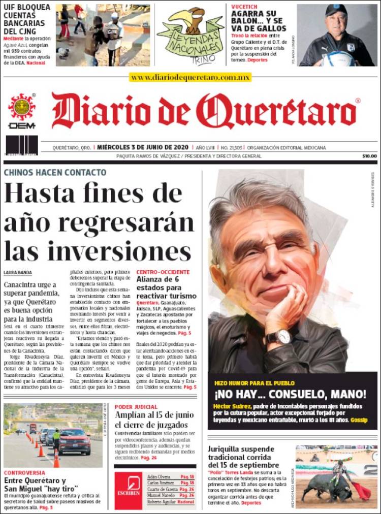 Portada de Diario de Querétaro (México)