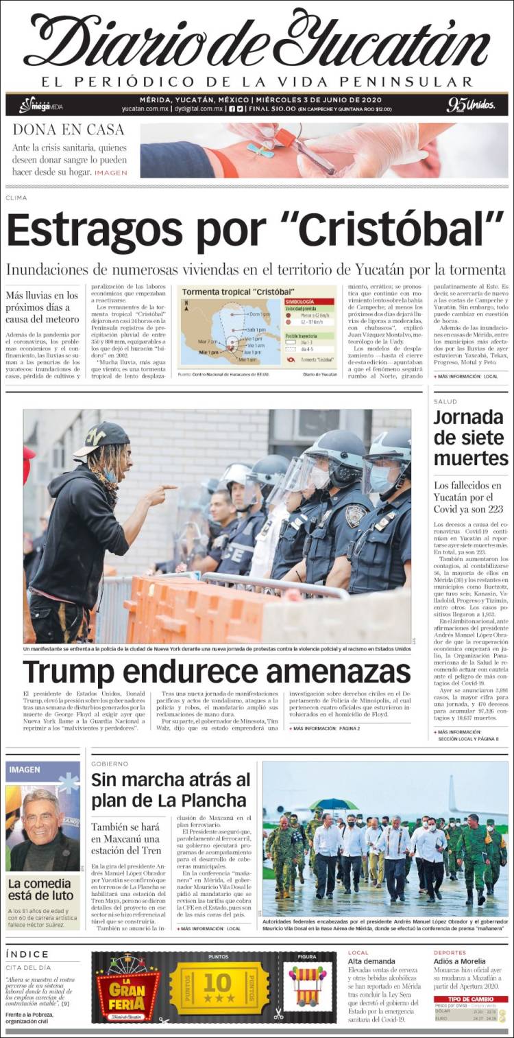 Portada de Diario de Yucatán (México)