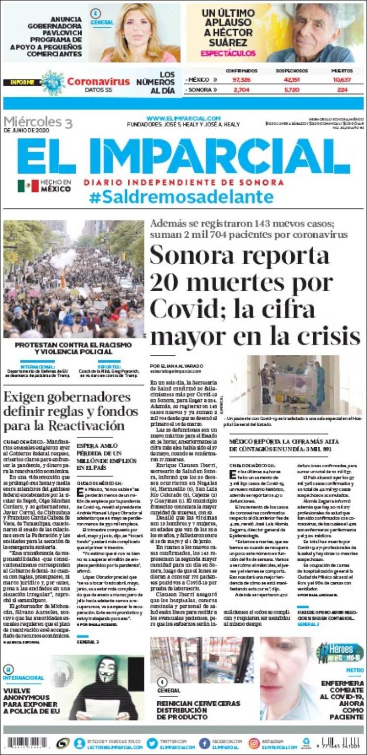 Portada de El Imparcial (México)