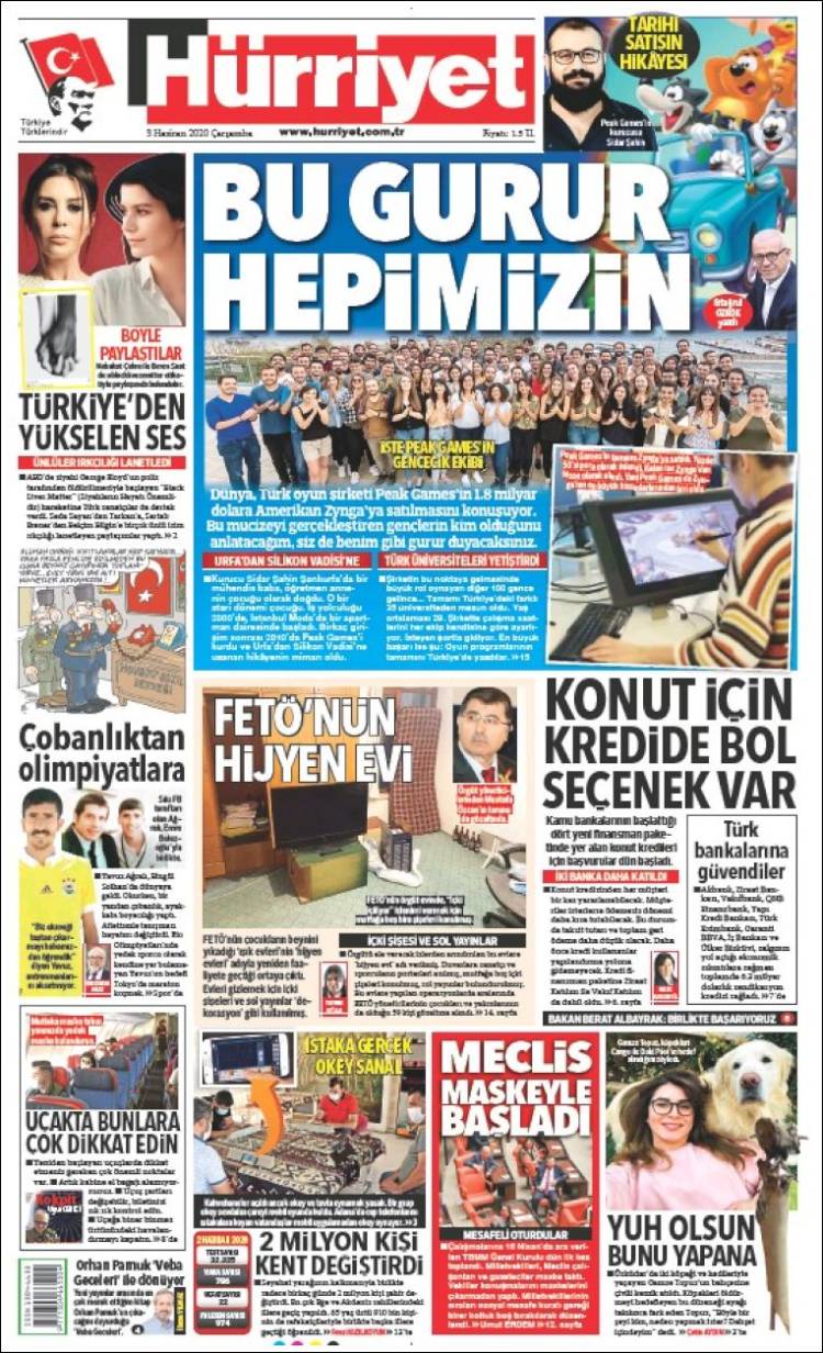 Portada de Hürriyet (Turqu&iacute;a)