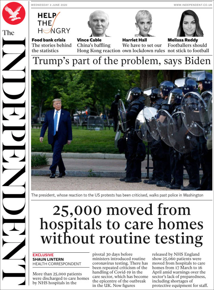 Portada de The Independent (Reino Unido)