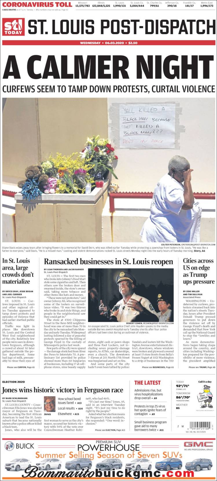 Portada de St. Louis Post-Dispatch (États-Unis)