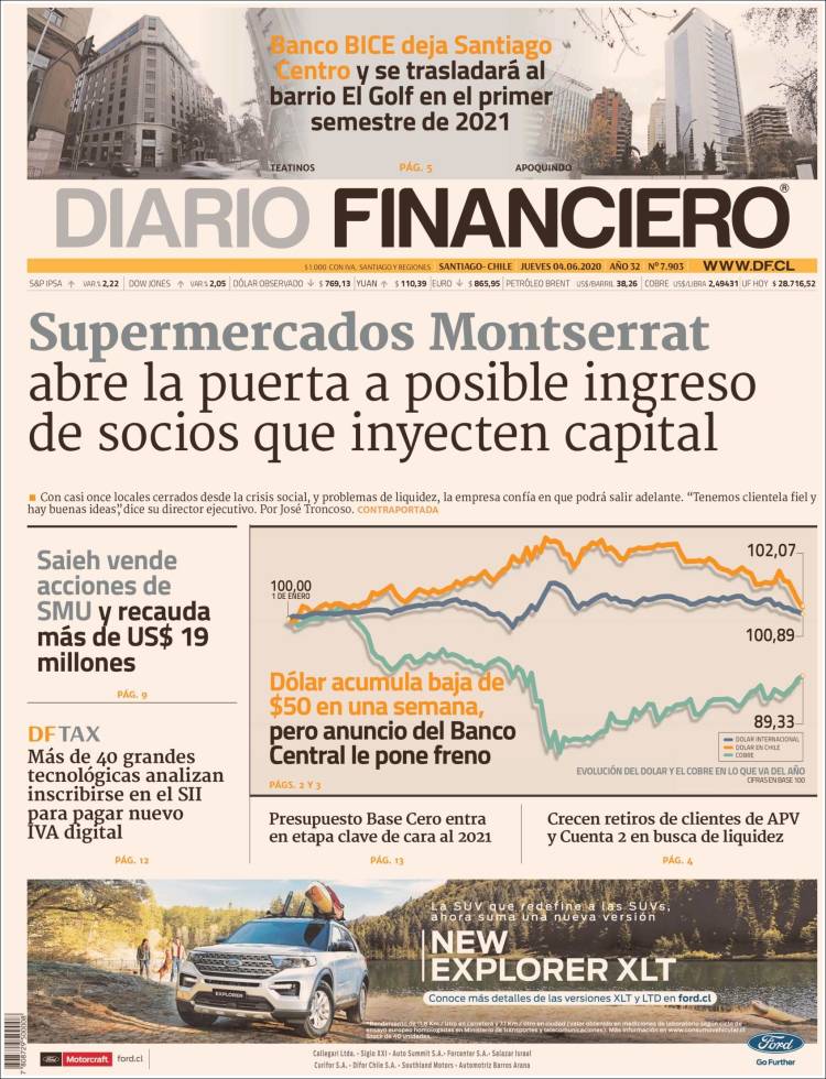 Portada de Diario Financiero (Chile)