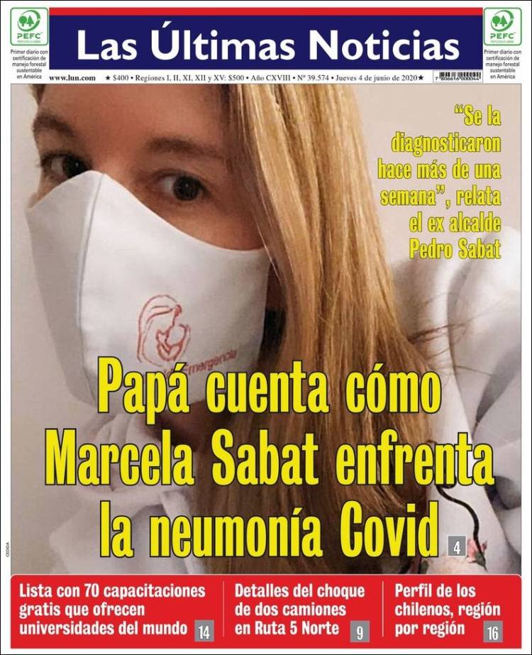 Portada de Las Últimas Noticias (Chile)