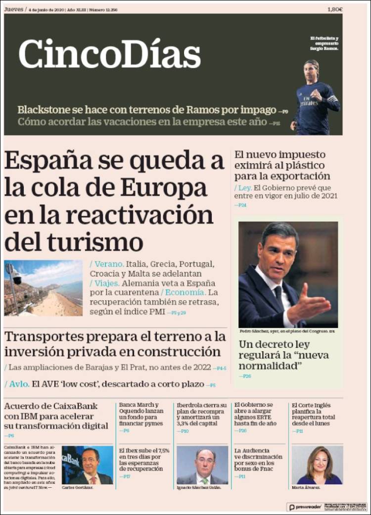 Portada de Cinco Días (Espa&ntilde;a)