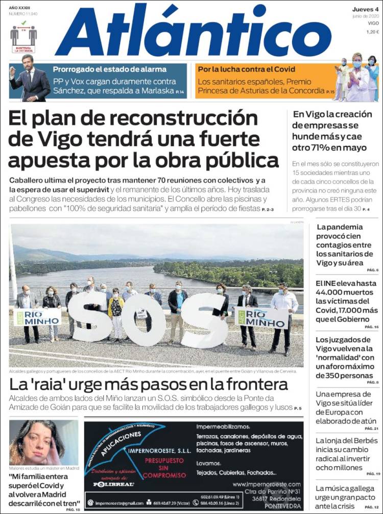 Portada de Atlántico Diario (España)