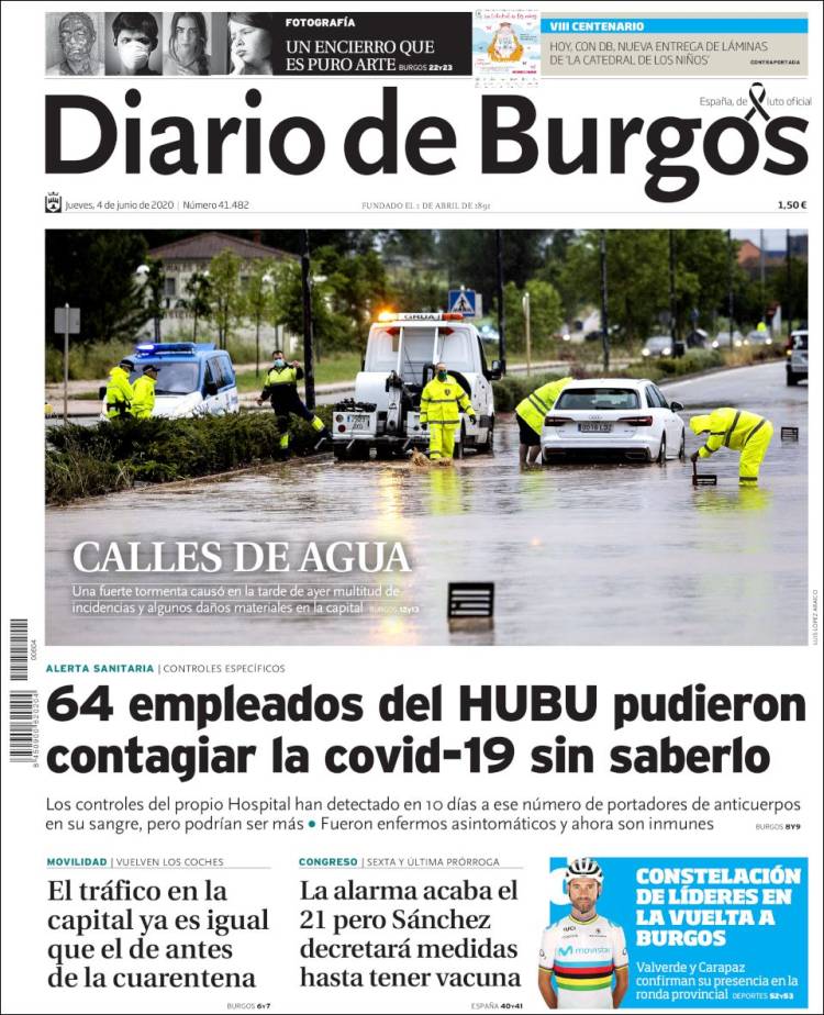 Portada de Diario de Burgos (España)