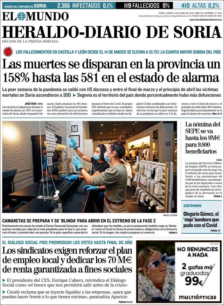 Portada de Diario de Soria (España)